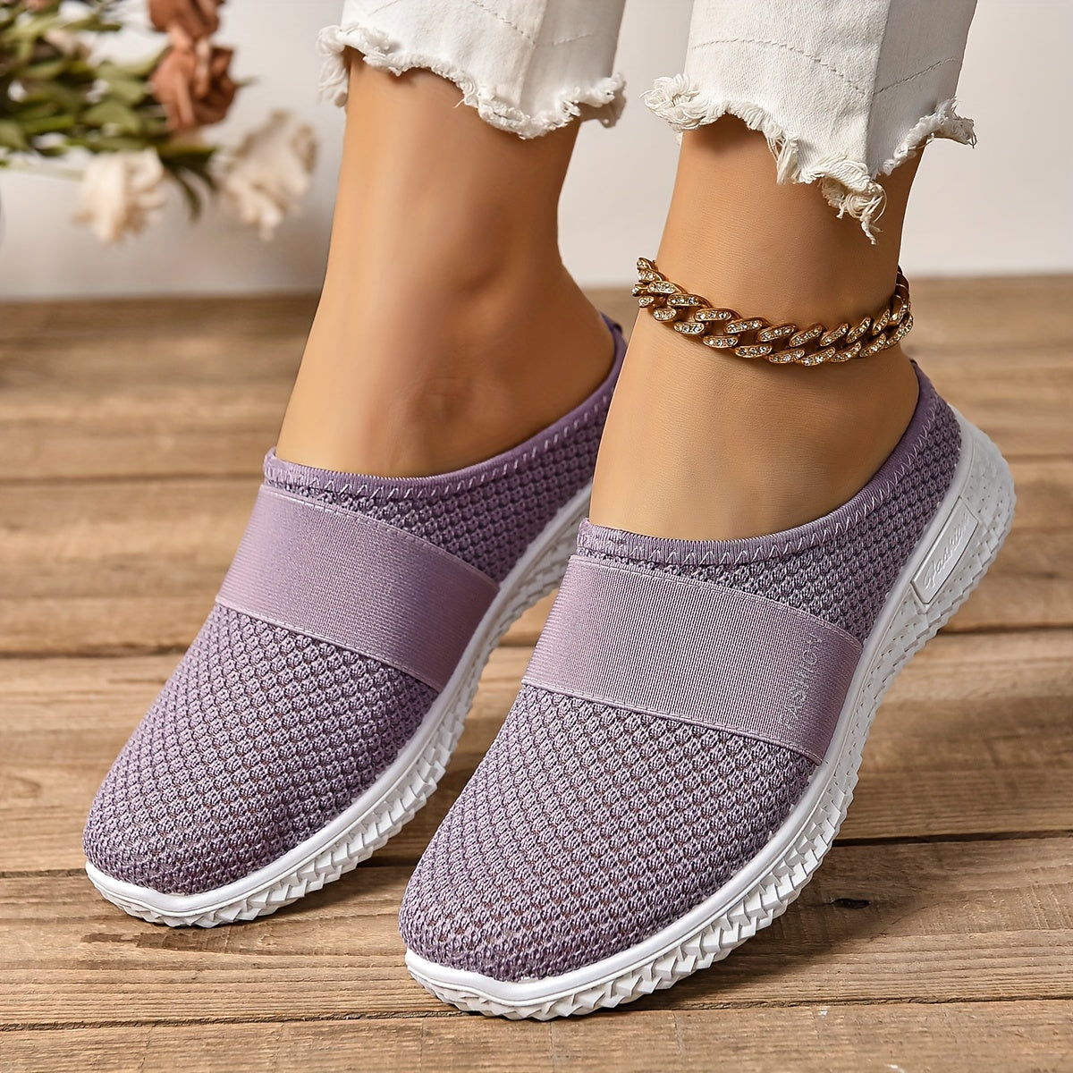 Women's Mesh Slip-On Shoes with Comfortable Sole for Summer