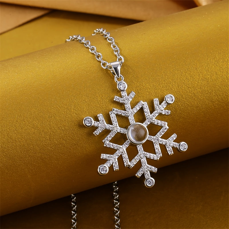 Zarif Qor Qaytishi Dizayni 18K Oltin Qoplangan Noxush Po'latdan Yasalgan Foto Pendel Marjon, Shaxsiylashtirilgan Rojdestvo Bezaklari, Har qanday Tadbir va Sovg'a Berish uchun Mukammal