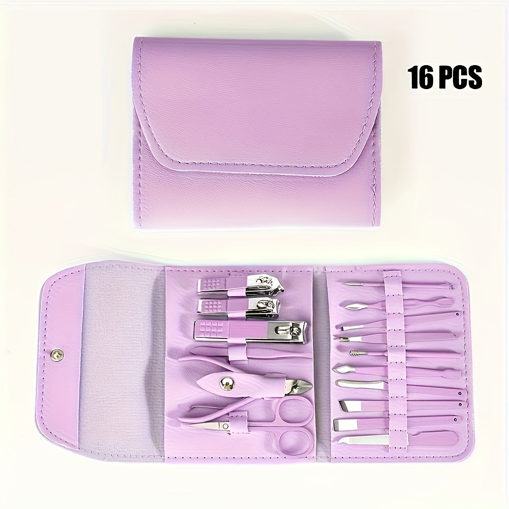 Manicure Set with Nail Clippers and Cuticle Scissors for Travel, Foot Care Kit