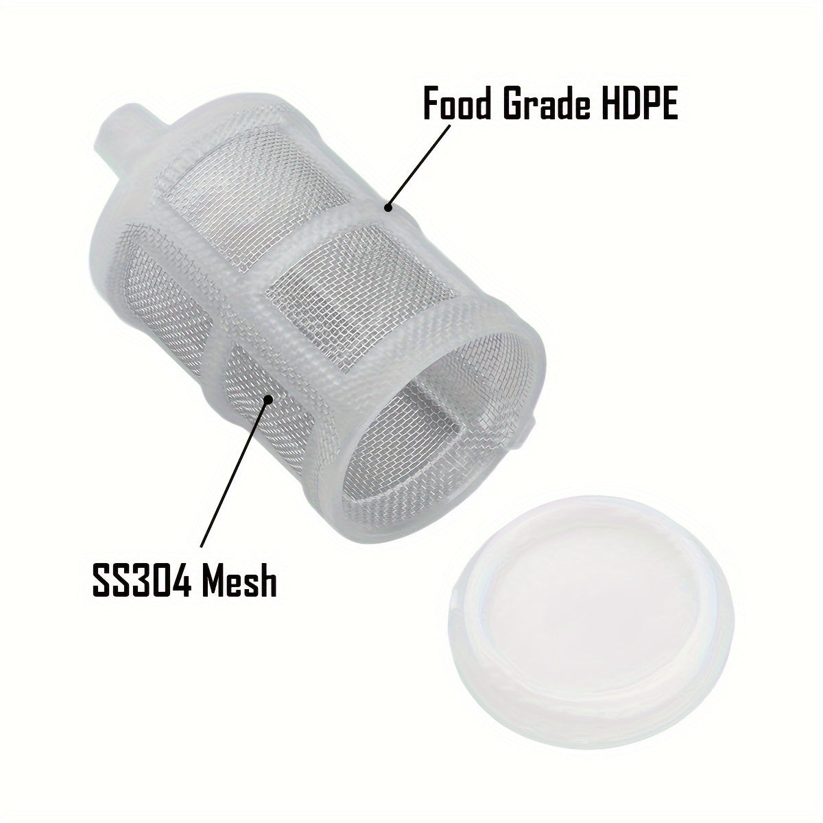 80 Mesh suzib turgan dip tube filtri, uy pivo tayyorlash uchun, 1/4 dyuymli shlang Barb