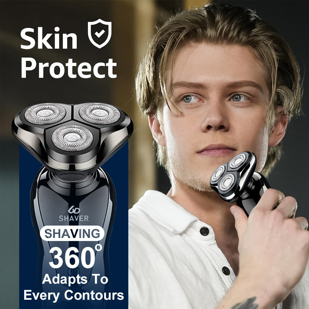 3-in-1 Rechargeable Electric Razor for Men Nose Hair Sideburns Trimmer Waterproof Gift