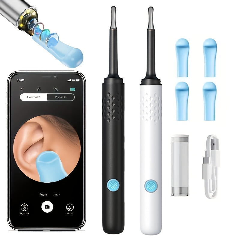 Ultrasonic Earwax Removal Tool with Camera LED Light Rechargeable Ear Cleaner for Adults