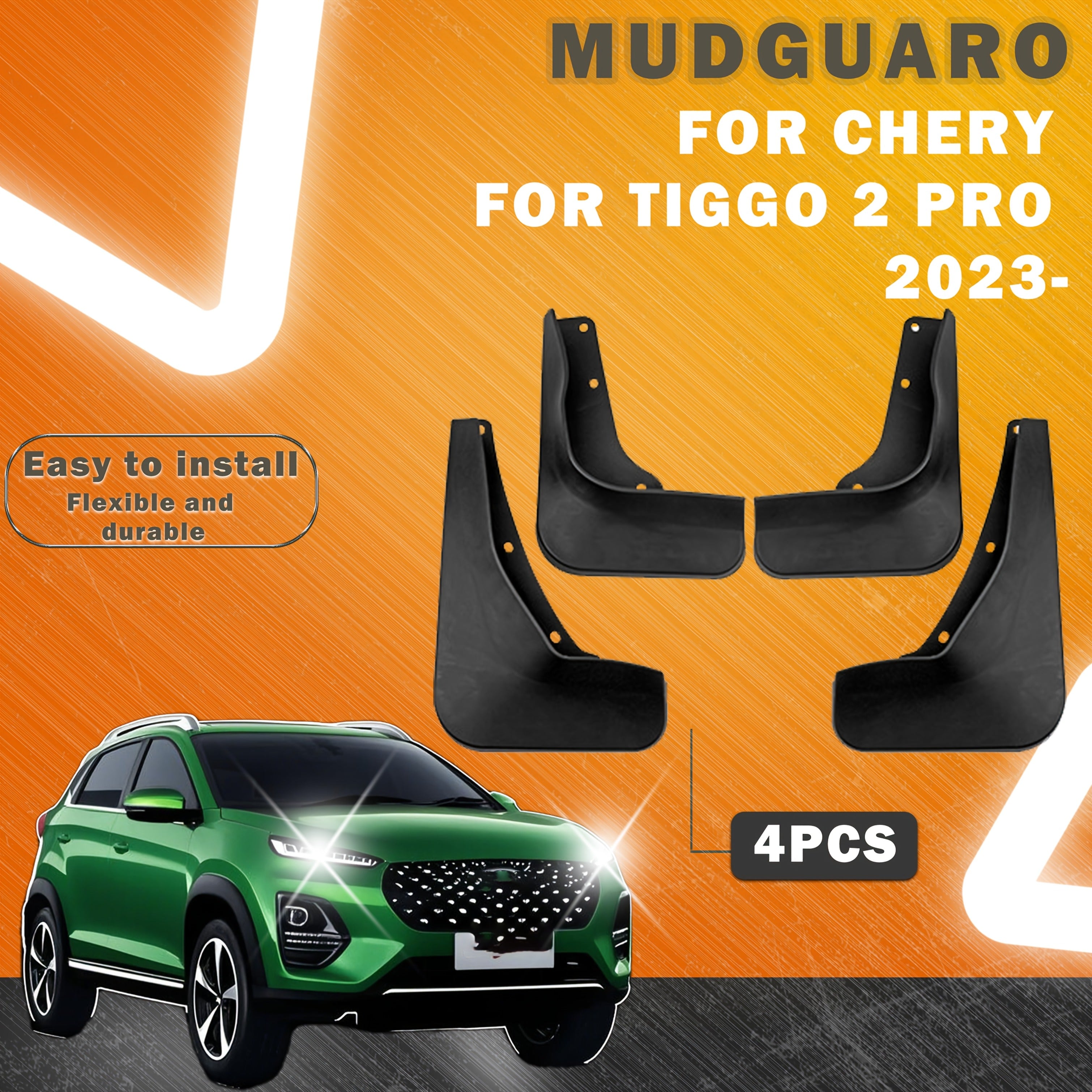 All-Weather PP Mud Flaps Splash Guards Set for Compact SUV 4pcs
