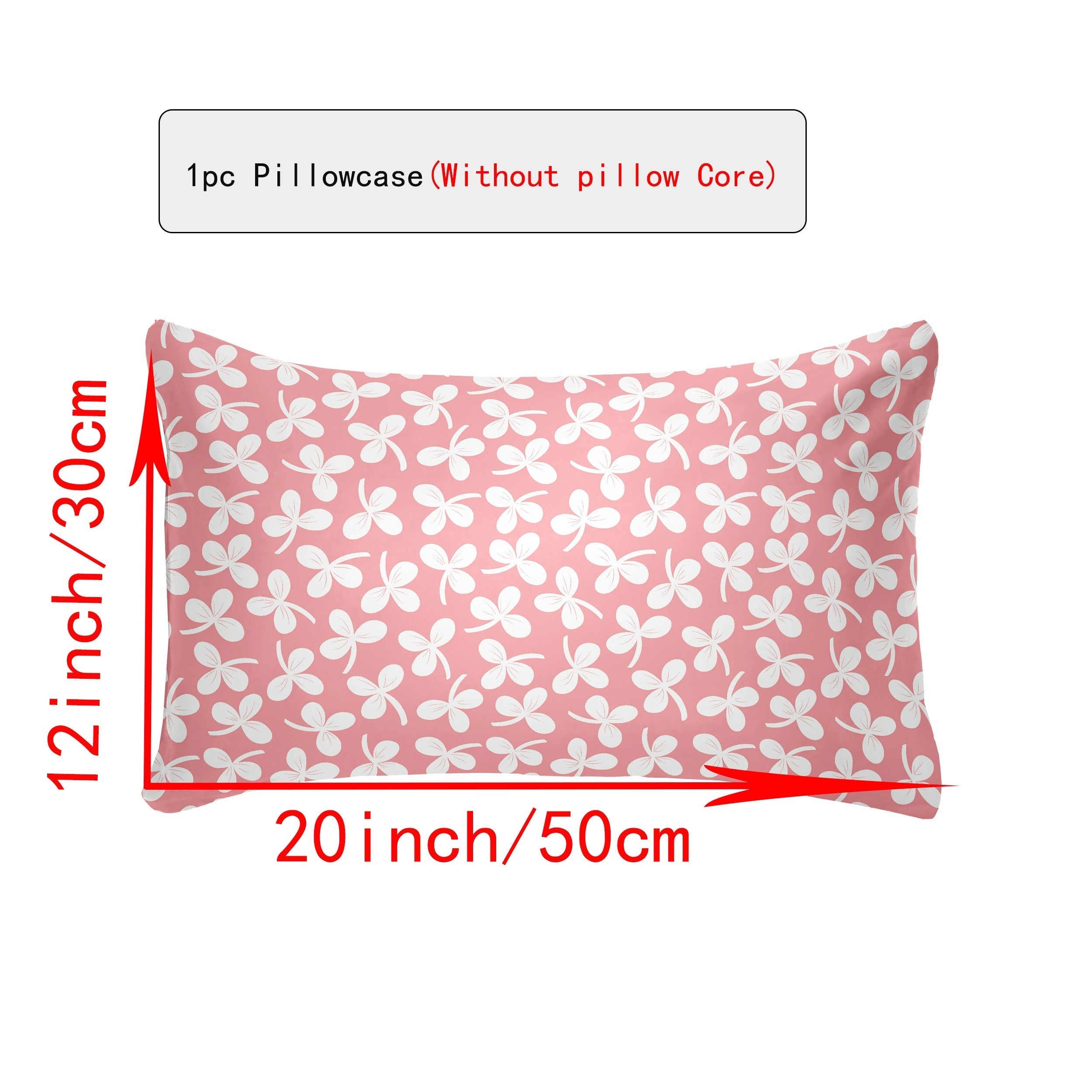 Breathable Pillowcase with Envelope Closure in Multiple Sizes and Floral Patterns