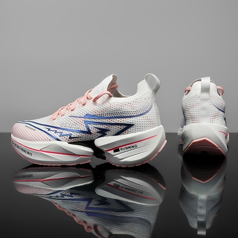 Men's All-Season Breathable Fabric Sneakers with Geometric Letter Print for Casual Running and Skateboarding