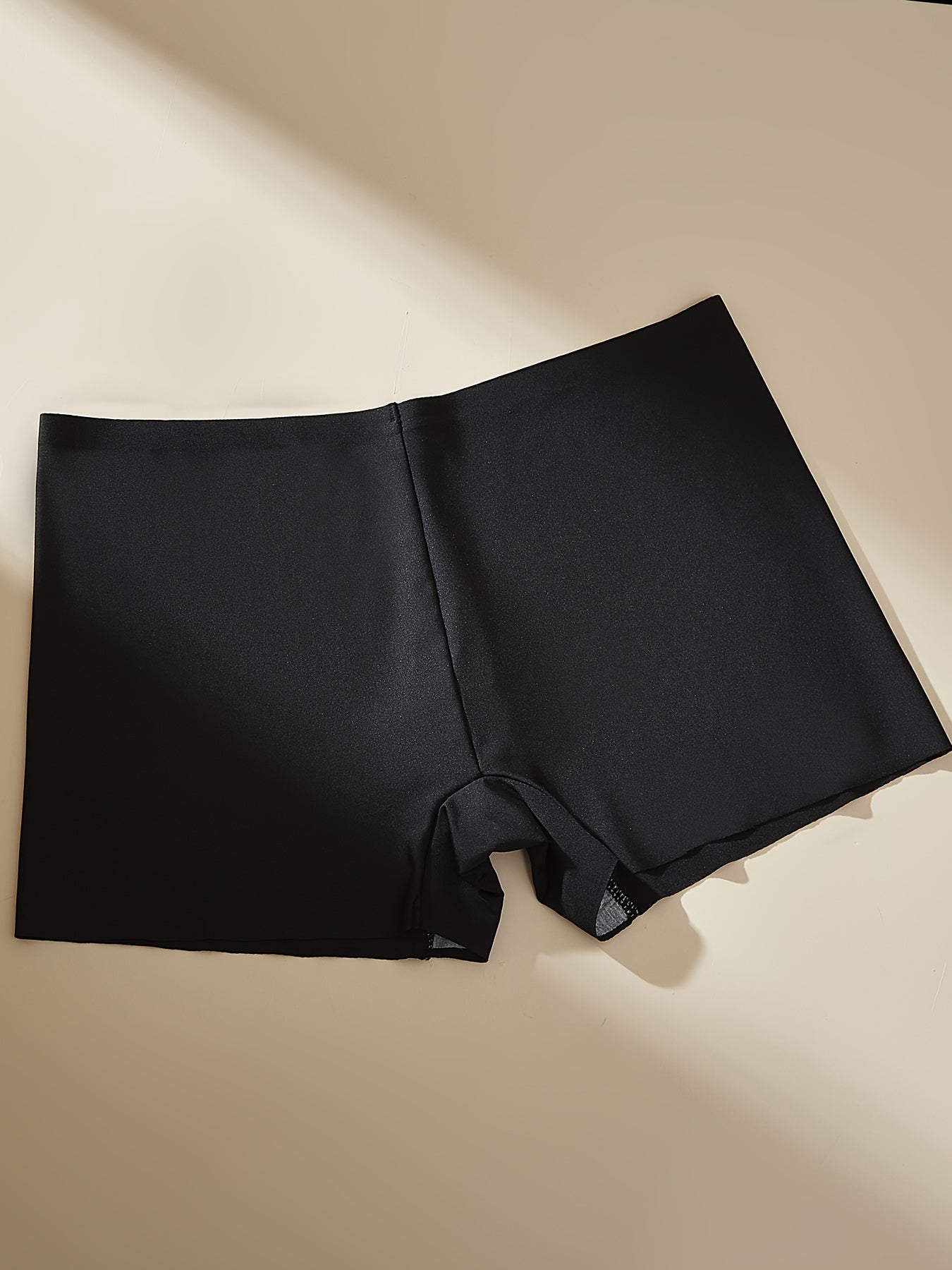 Women's Boyshort Underwear Pack of 3 Seamless Soft No-Show Mid Rise Solid Color Polyester Elastane