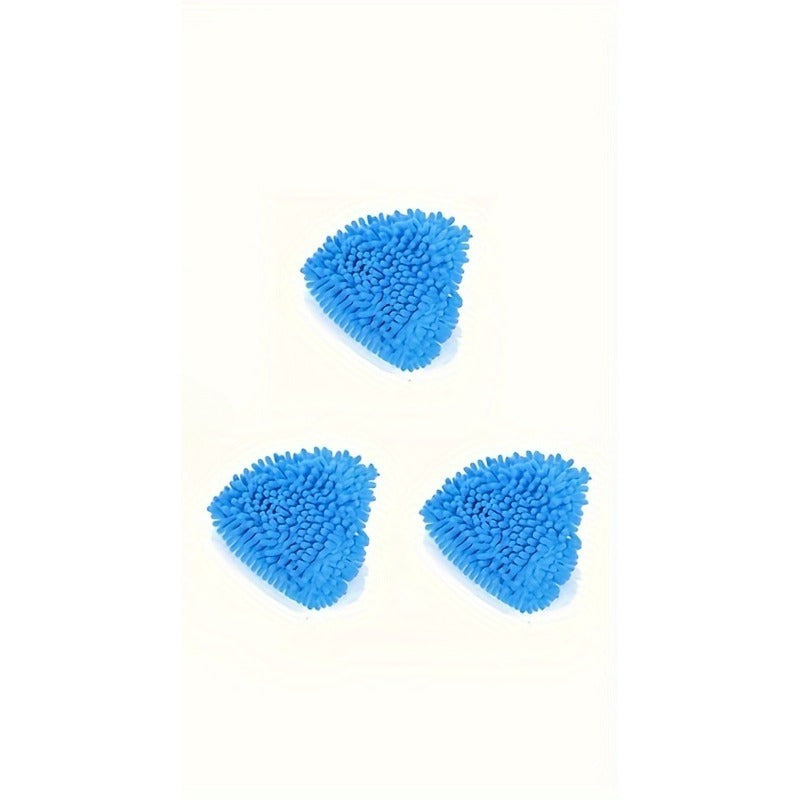 Set of 3 Mini Nylon Triangle Mop Scrubbers for Walls Ceilings Floors and Car Interiors