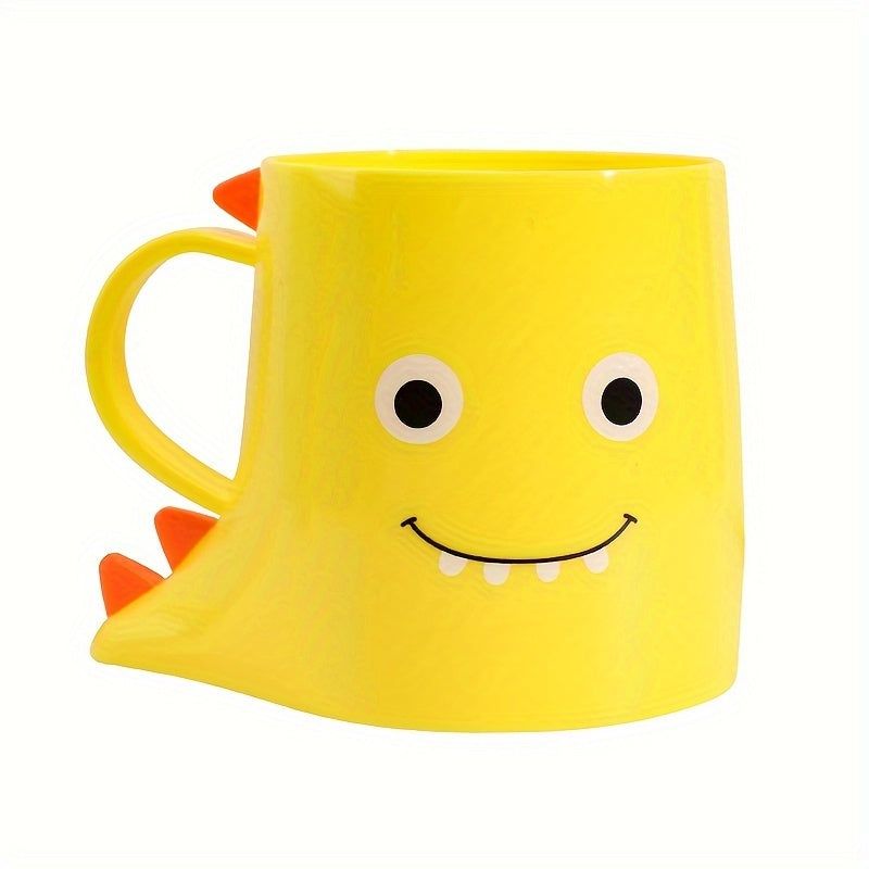 Vaso de enjuague bucal con patrón de dinosaurio y asa para uso en baño