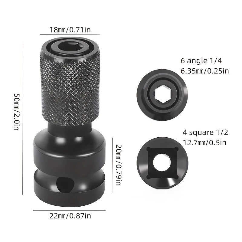 Steel Hex Shank Drill Bit Adapter for Power Drill 1/2 to 1/4 Inch