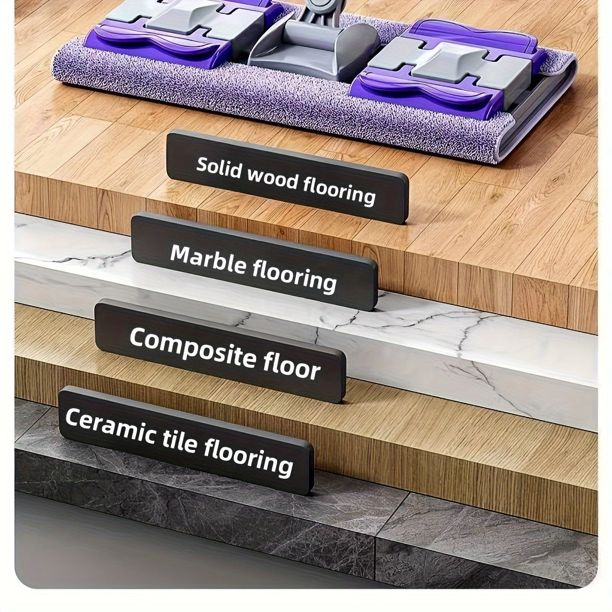 Tez yetkazib berish va eng yuqori baholangan! Katta o'lchamdagi tekis mopu to'plami, zanglamaydigan po'latdan yasalgan tutqich bilan, yotoqxona, oshxona, yashash xonasi va devorlarni tozalash uchun ideal. 2 ta qayta ishlatiladigan padlar kiradi.