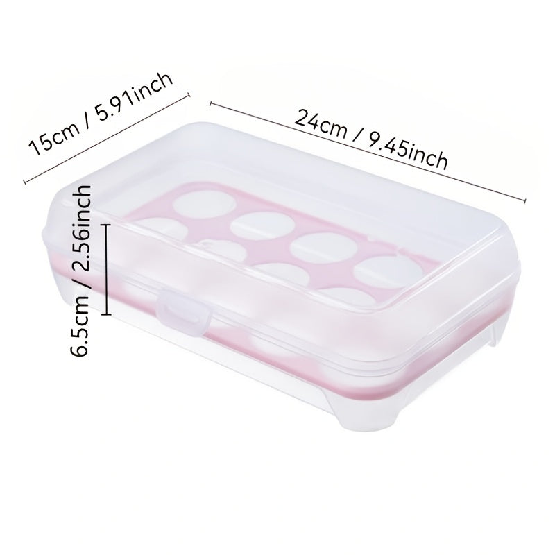 2 Pack Large Capacity Egg Storage Trays Plastic Refrigerator Organizer Green and Yellow