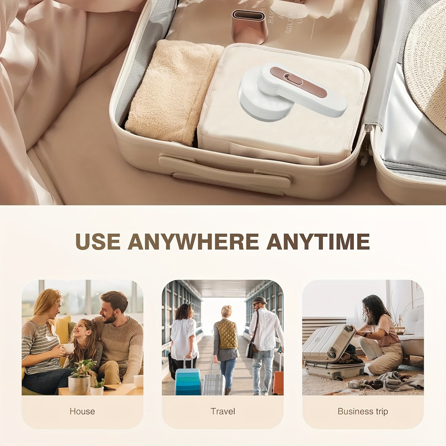 Removedor de pelusas recargable para ropa, muebles y alfombras con cepillo