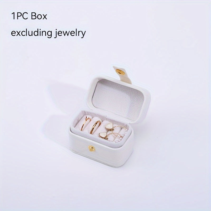 Мини-органайзер для путешествий из искусственной кожи для украшений с кейсом для колец, серег и гвоздиков