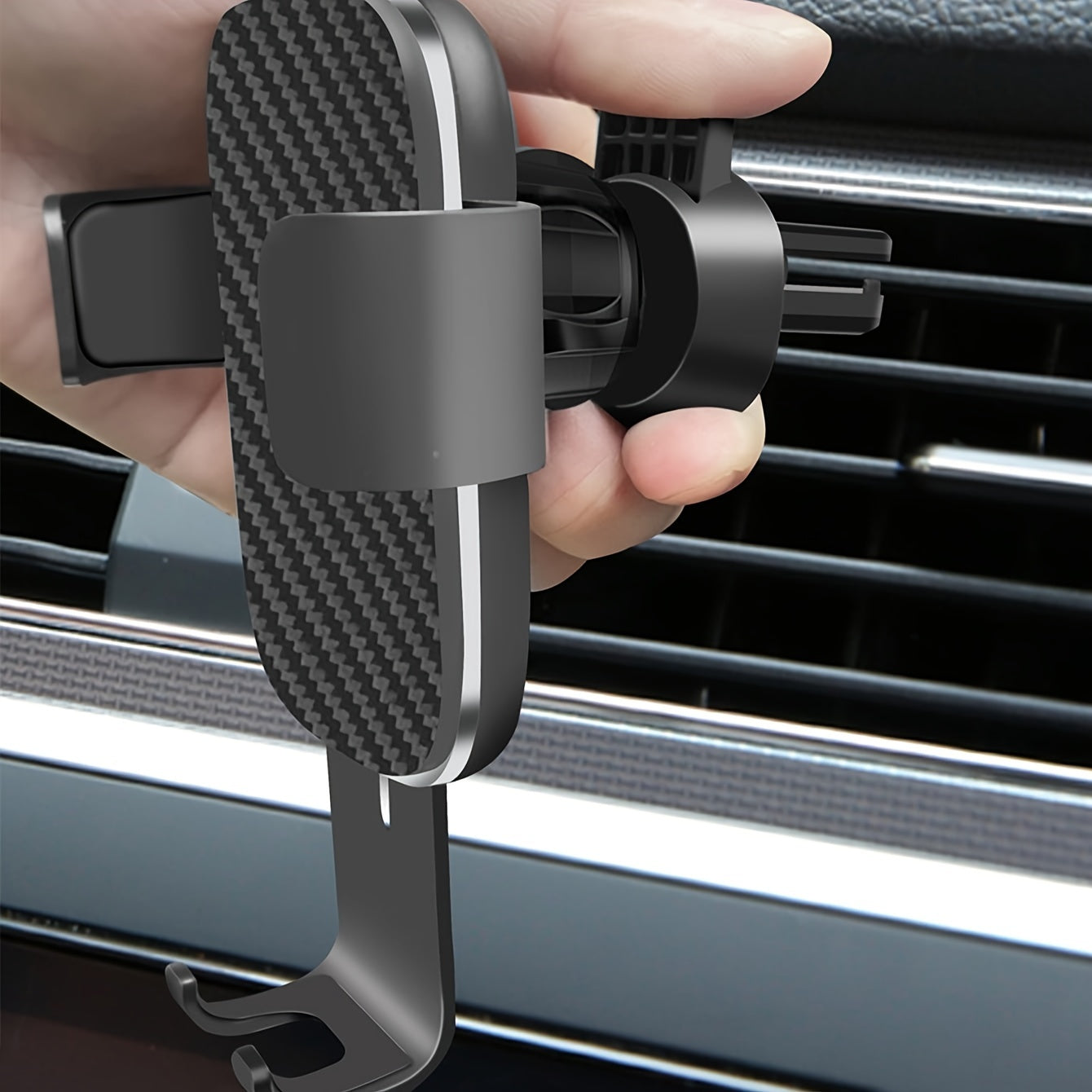 Car Air Outlet Mobile Phone Holder Carbon Fiber Panel Durable Stable