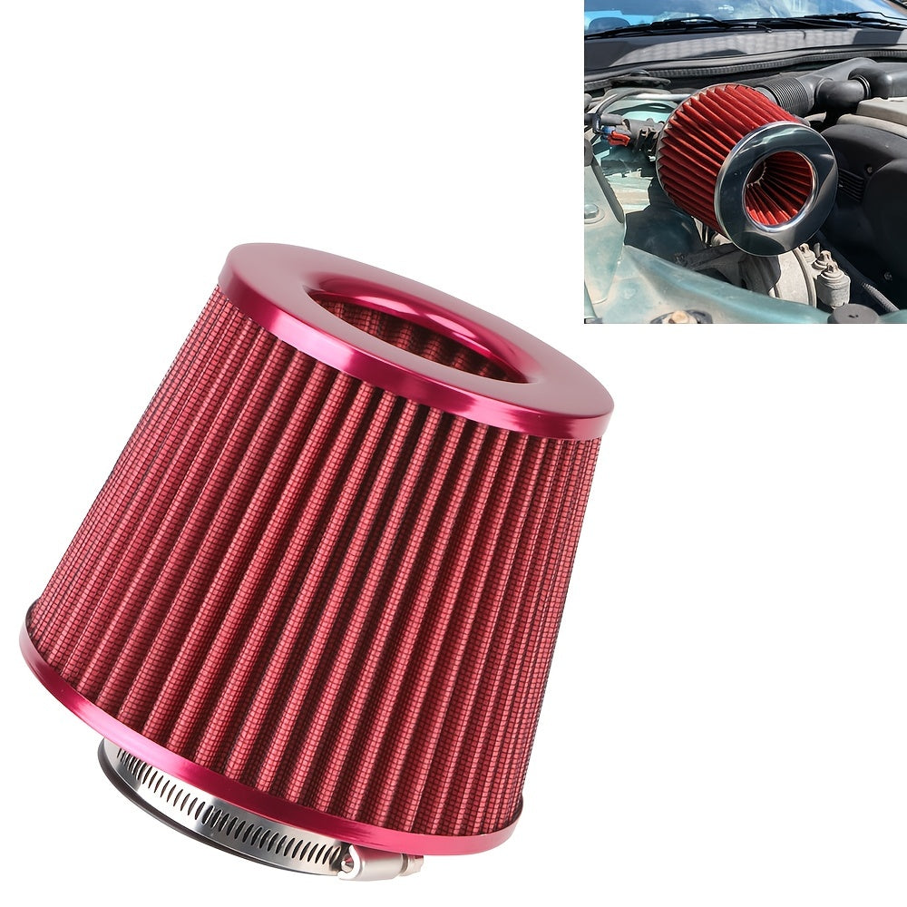 Universal Car Air Filter 76mm High Flow Cone Intake Kit Performance
