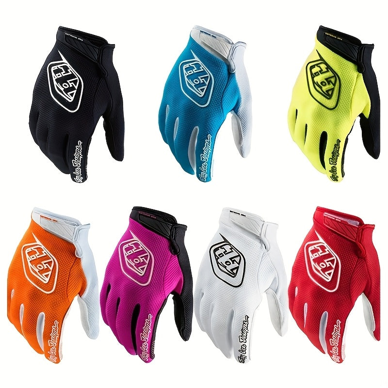 Guantes de carreras de cuero sintético unisex con malla transpirable para motocicleta y ciclismo al aire libre