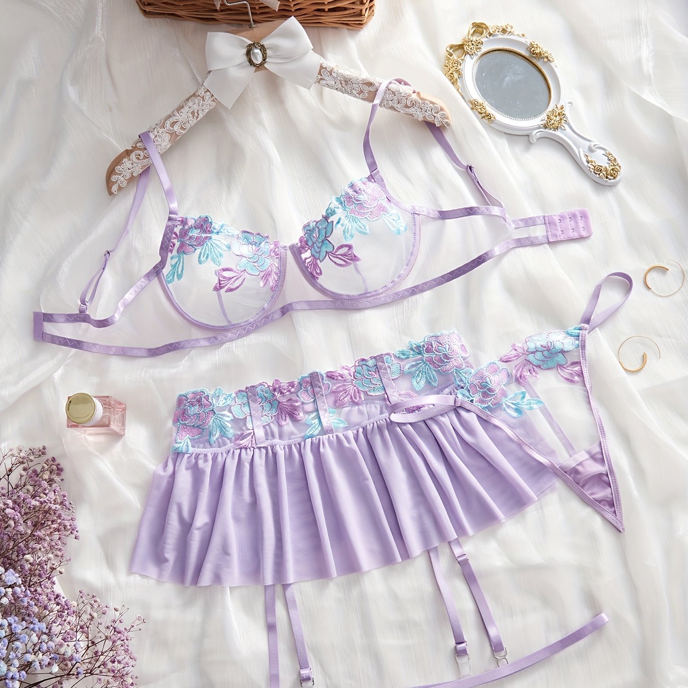 Falda de gasa con relleno para mujer, cubierta interior ligera y transpirable