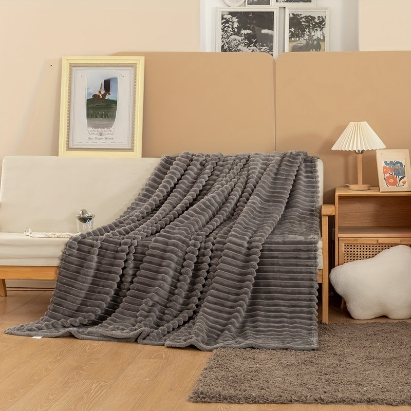 Многофункциональное однотонное одеяло - 1 шт., идеально подходит для поддержания тепла и уюта в любой комнате дома