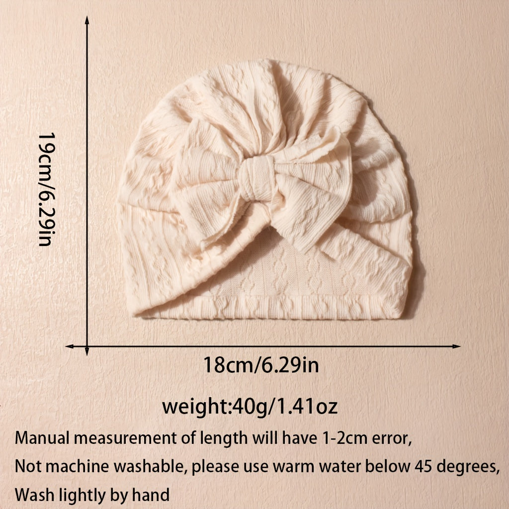 Kids' Bow Pullover Caps Pack of 3 or 6 Lightweight Soft Cotton for Daily Wear