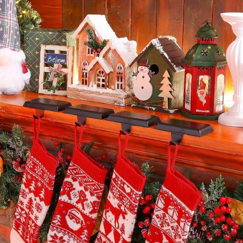 Multi-Functional Metal Fireplace Hooks for Holiday Decor Stockings Ornaments