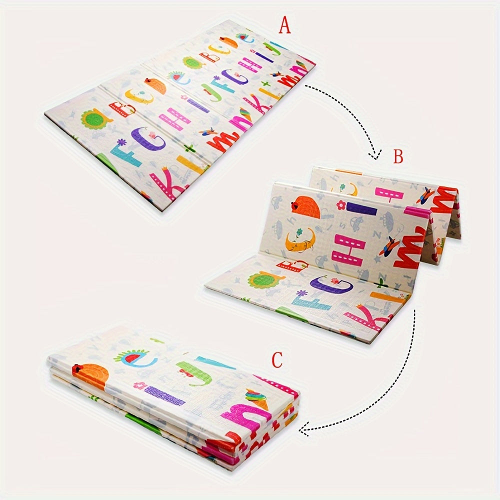Kids' Play Mat White Foldable XPE Foam Floor Mat for Safe Learning and Play