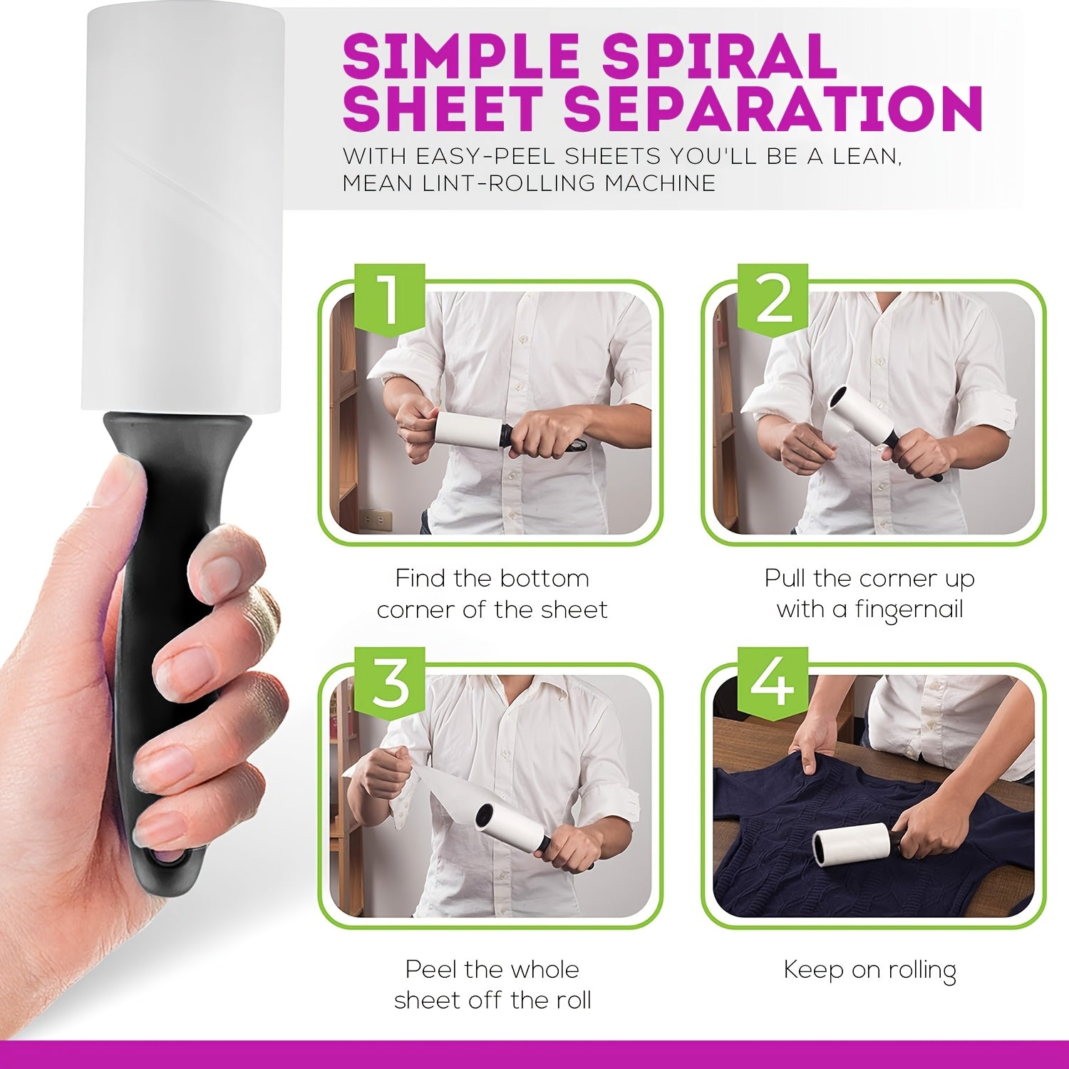 Pet Hair Remover Lint Roller Set with 600 Sheets Extra Sticky for Furniture Clothes Carpet