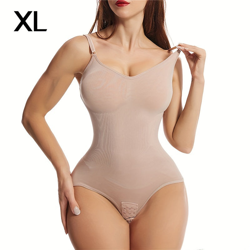 1 dona Ayollar uchun Yuqori Elastiklik Shapewear Bodysuit, Orqa qismi ochiq, Qorin nazorati, Elastik son ko'tarish, To'liq ko'krak siqilishi, Poliamid va Spandex mato, Moslashuvchan kamarlar, Katta o'lcham, Yengsiz