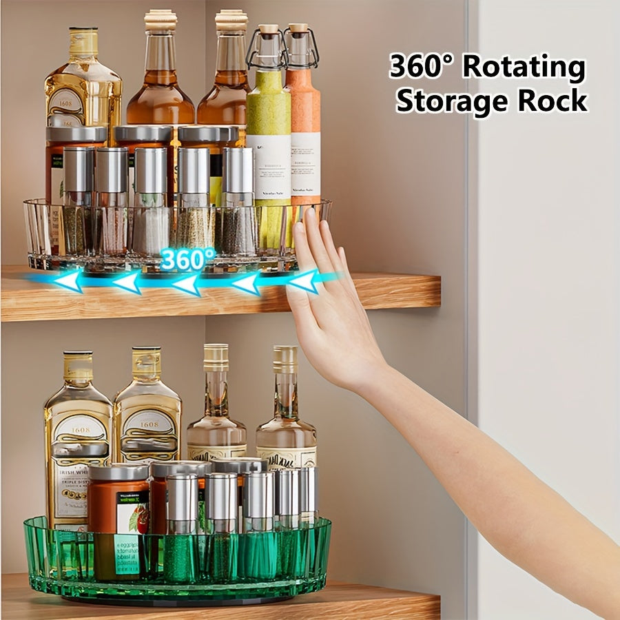 Rotating Spice Rack Organizer Desktop Storage Box Kitchen Utensil Holder
