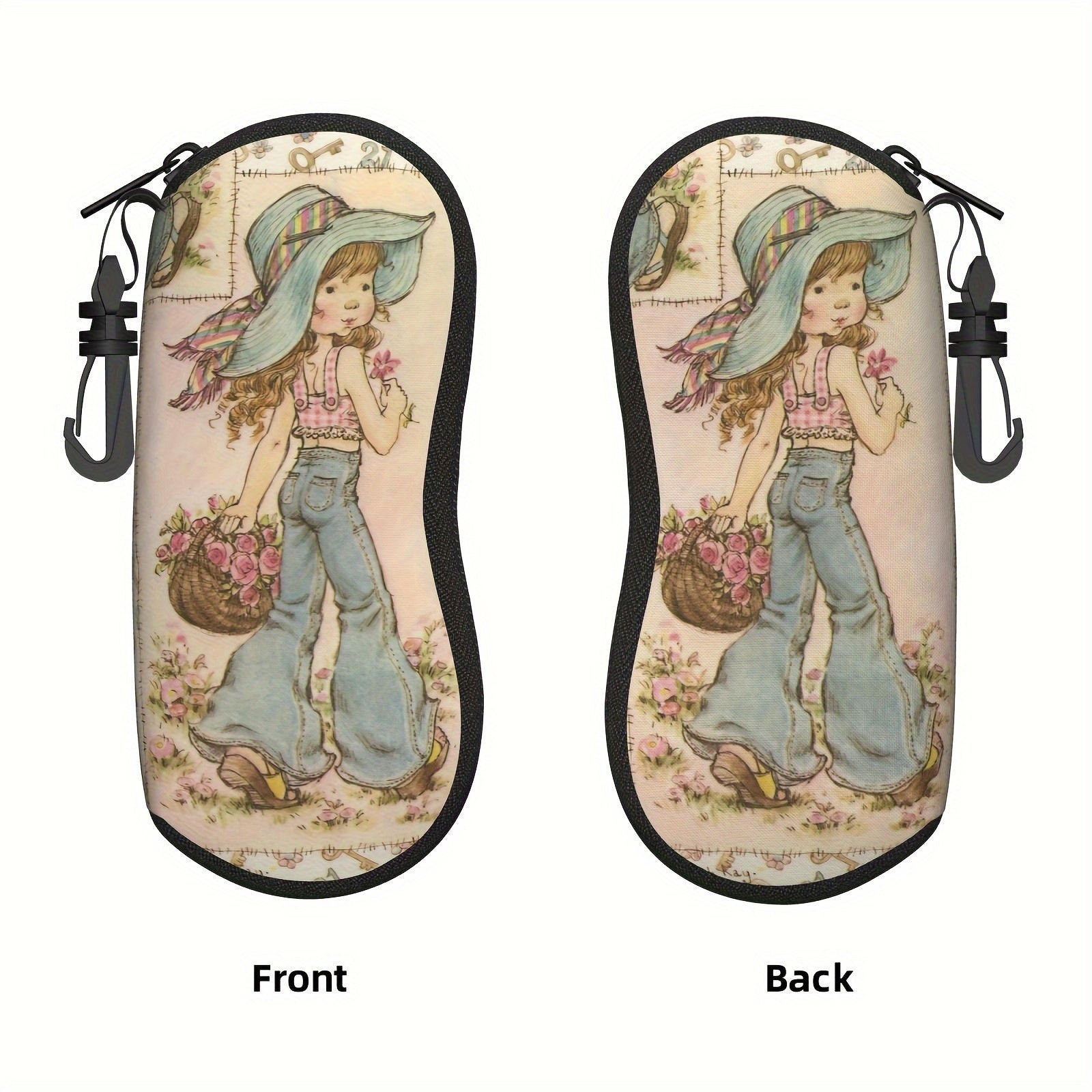 Стильный чехол для очков с узором в виде цветочного корзины и застежкой на молнии - идеально подходит для путешествий - унисекс дизайн для мужчин и женщин - классическая сумка для хранения очков