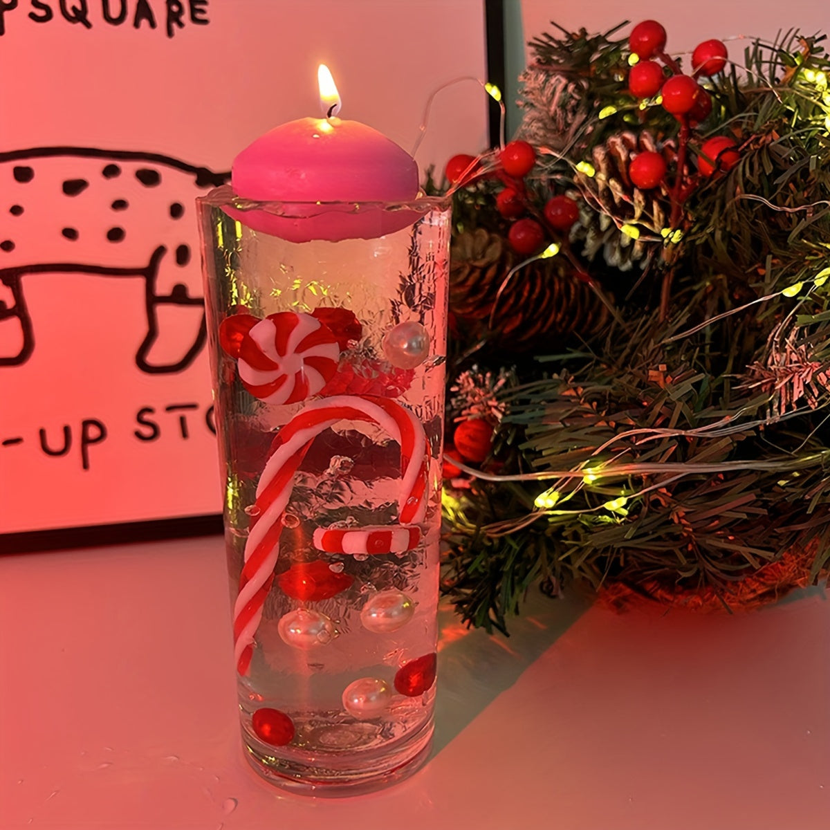 Christmas Vase Decor Set with Filling Beads for DIY Festive Tabletop and Party Decor