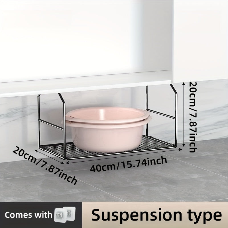 Metal Foldable Storage Rack for Kitchen and Bedroom Organization Hanging Shelf