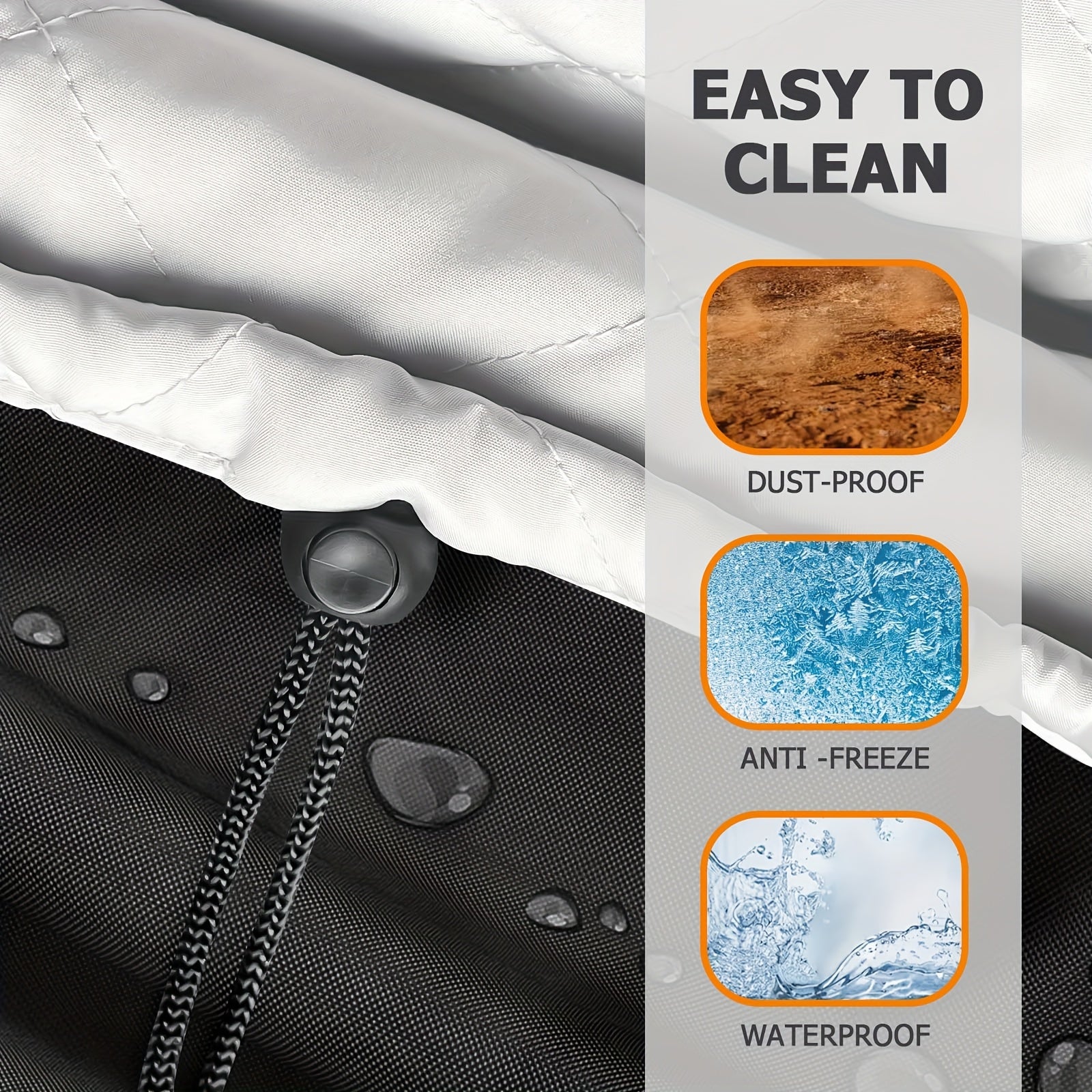 White Quilted Indoor Air Conditioner Cover 21x15x3.5 Inches Adjustable Rustproof Protector