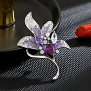Women's Alloy Flower Brooch with Oriental Leaf Design Elegant Minimalist Jewelry