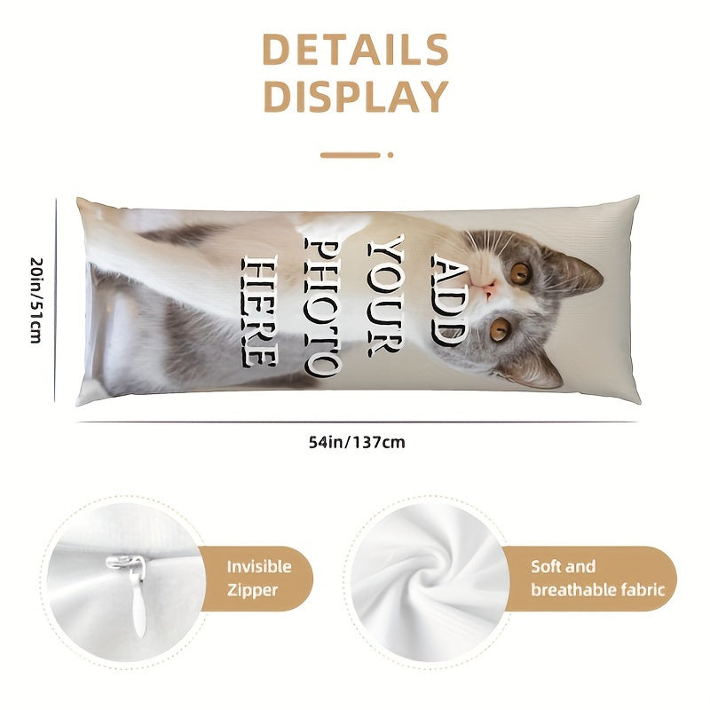Personalized Cat or Dog Body Pillowcase 50.8x137.2 cm Soft Plush Double-Sided Print