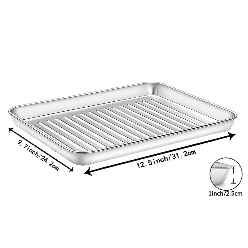 Stainless Steel Baking Sheet Set with Cooling Rack Oven-Safe Durable Cookware