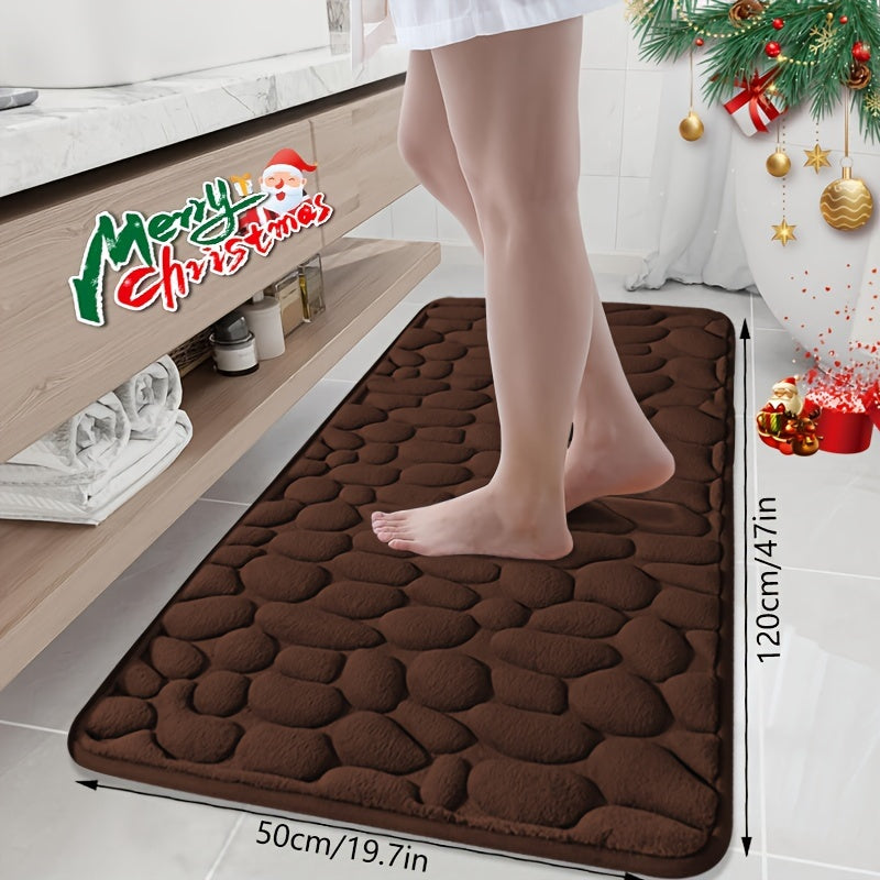 "Xotira Ko'pikli Hammom Gilami To'plami, Yuqori Singdiruvchan, 25D Ko'pik Qattiqligi, Yumshoq Sirpanmaydigan Hammom Gilami Ichki Foyda Uchun, Mashinada Yuvish Mumkin, Kirish Joyi, Xona va Bayram Rojdestvo Bezaklari Uchun Mukammal - Polyesterdan Yasalgan"