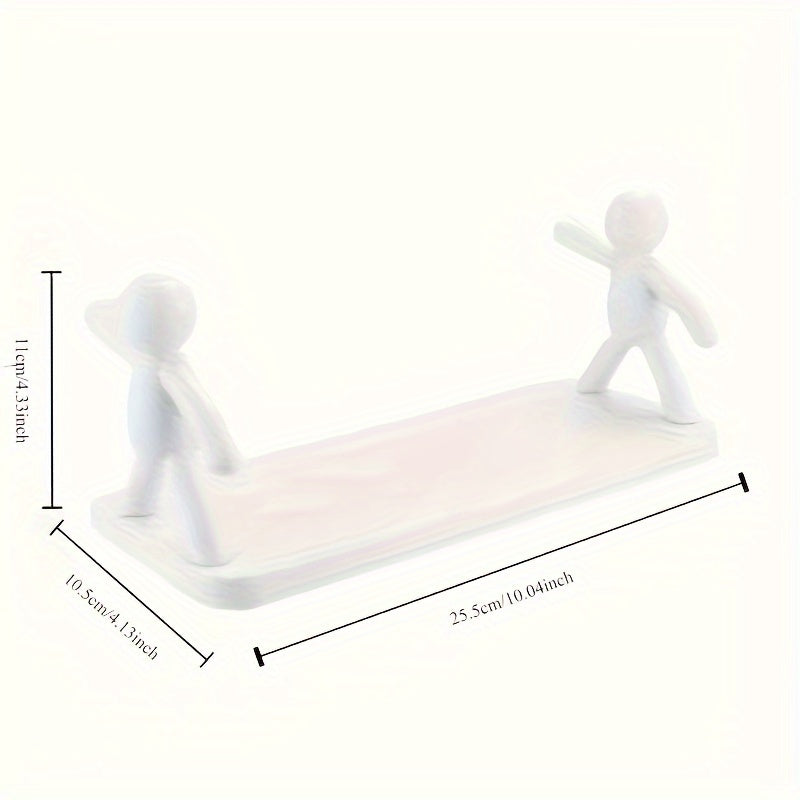 Estante de plástico para baño con figuras humanoides para organización