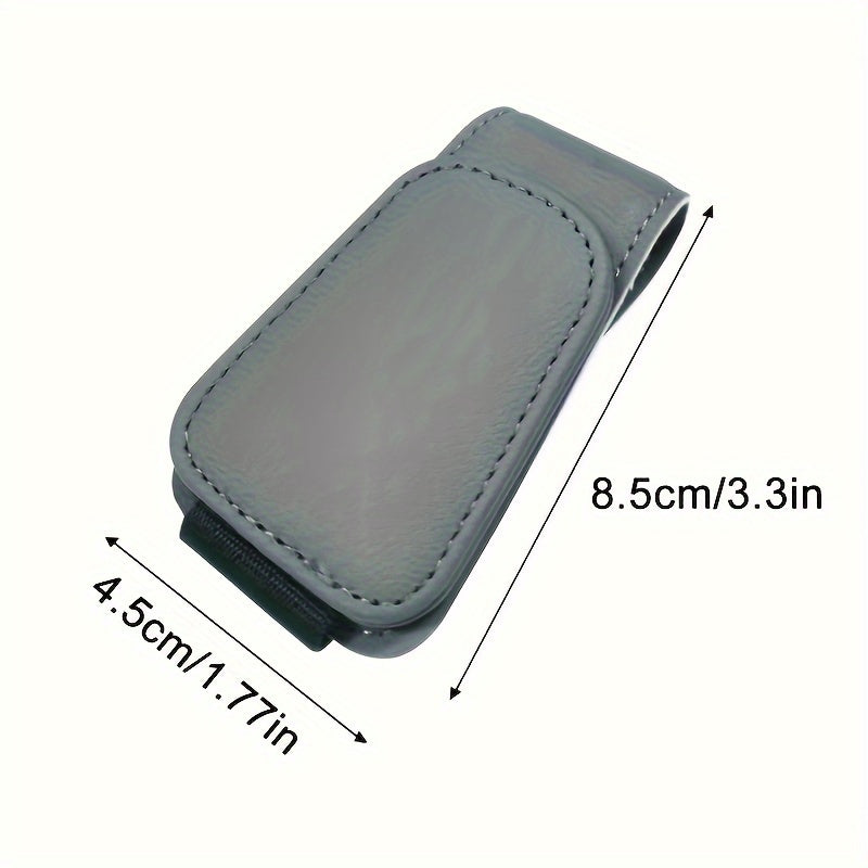 Car Sunglasses Holder Clip Leather Magnet Eyeglasses Hanger with Card Slot