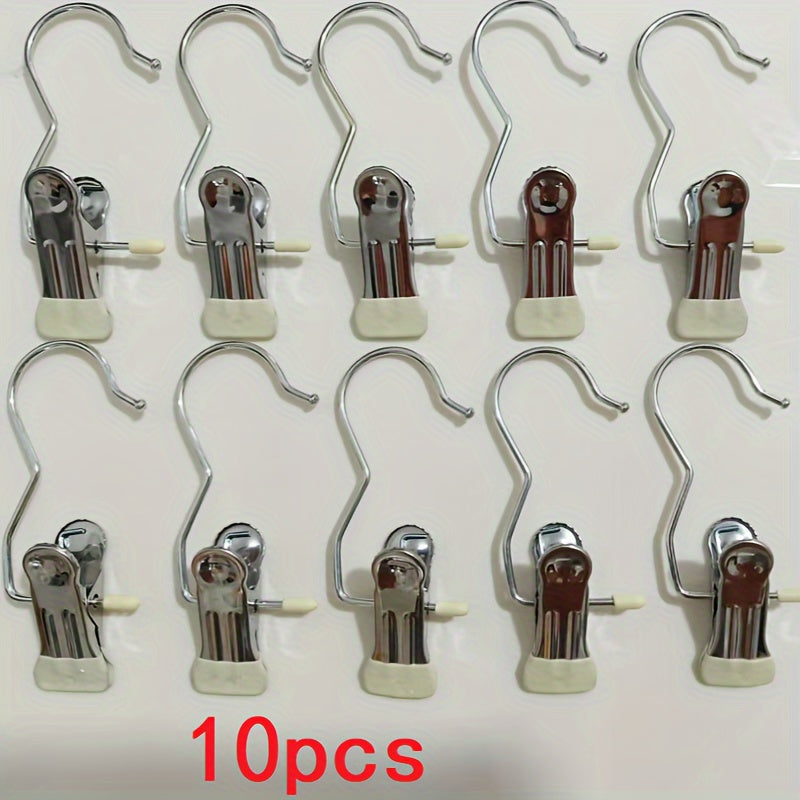 Stainless Steel Laundry Clips Pack of 10 or 20 with Hooks for Hanging Clothes and Organizing