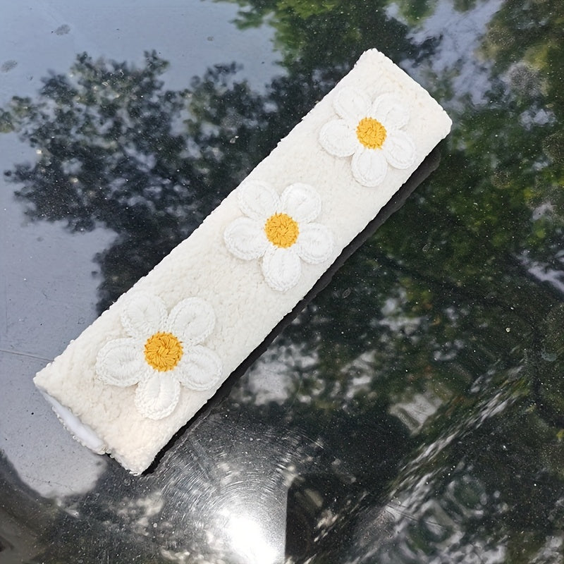 Ayollar uchun Sherpa velur yelka himoyachisi, kichik gul avtomobil o'rindig'i qopqog'i