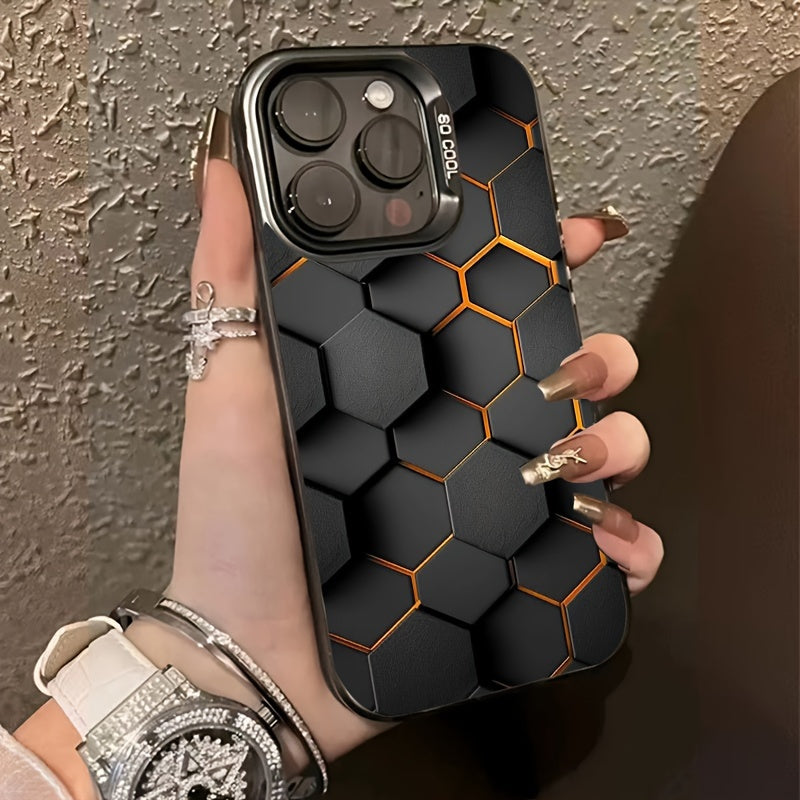 3D Honeycomb Pattern TPU Phone Case for iPhone 11 12 13 14 15 Pro Max
