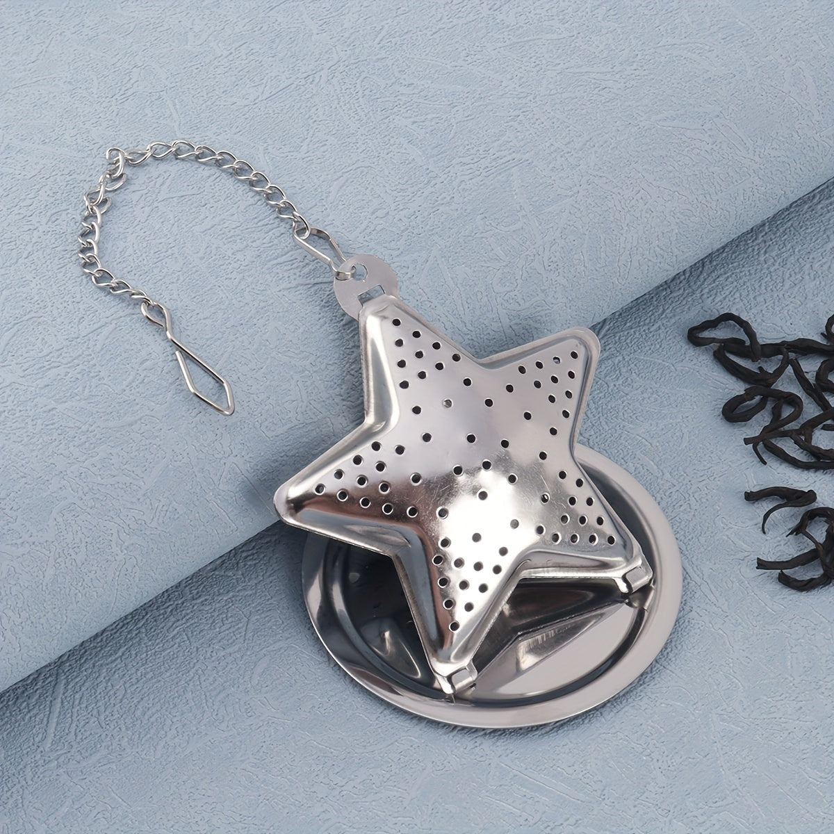 Stainless Steel osilgan choy to'pi filtri va tishli, yurak, yulduz, oy shakllari