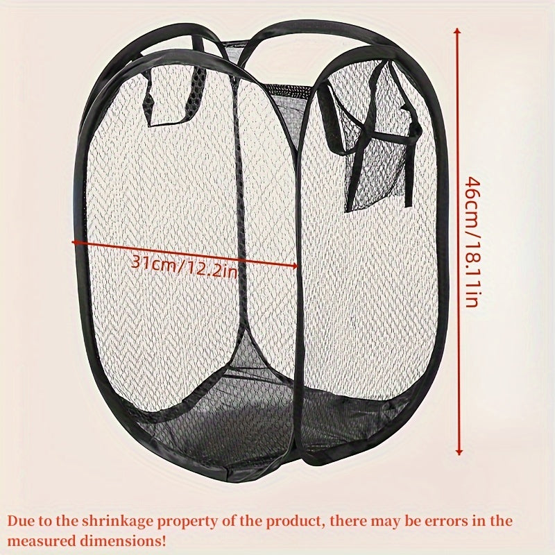 Collapsible Mesh Laundry Basket with Handle for Dirty Clothes Storage