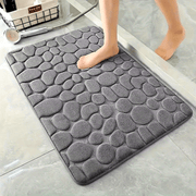 Polyester Pebble Stone Bath Mat Non-Slip Absorbent Rug for Bathroom and Entrance