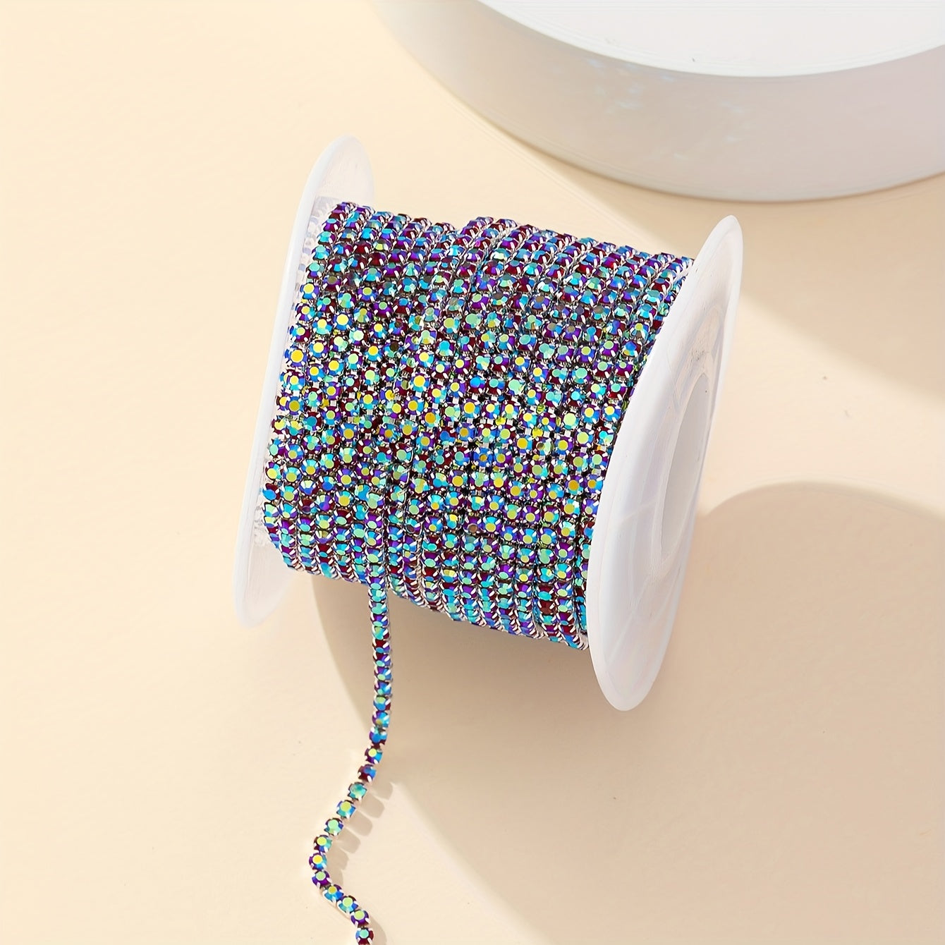 Cadena de strass brillante para hacer joyería, rollo de 450cm