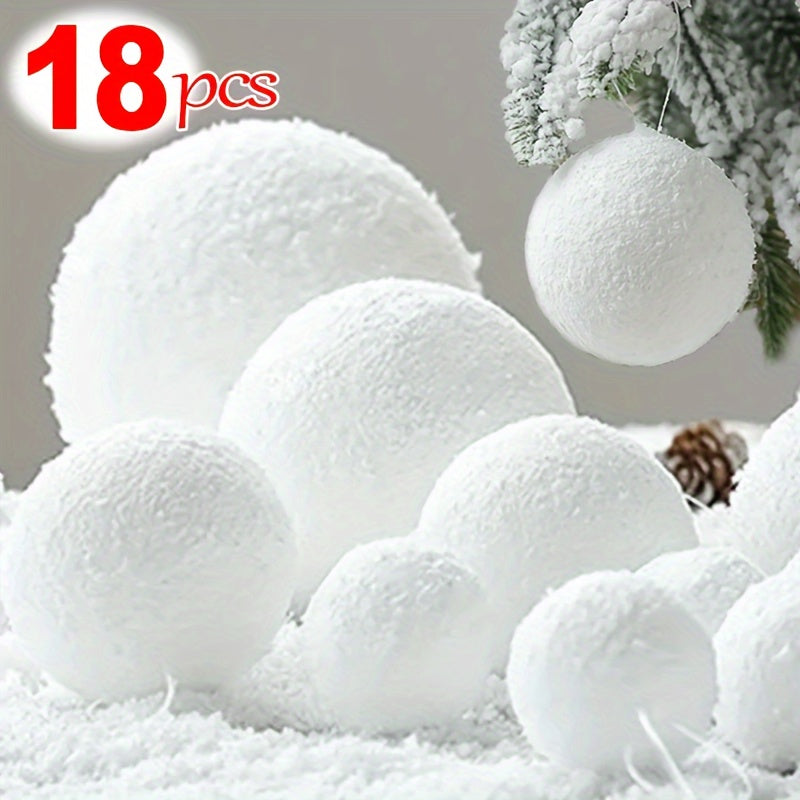 White Foam Balls Set 4cm 6cm 8cm for Christmas Tree Decorations