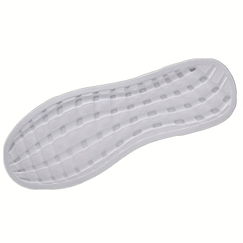 Men's White Lace-Up Sneakers Rubber Sole PU Upper Striped Casual Dress Shoes