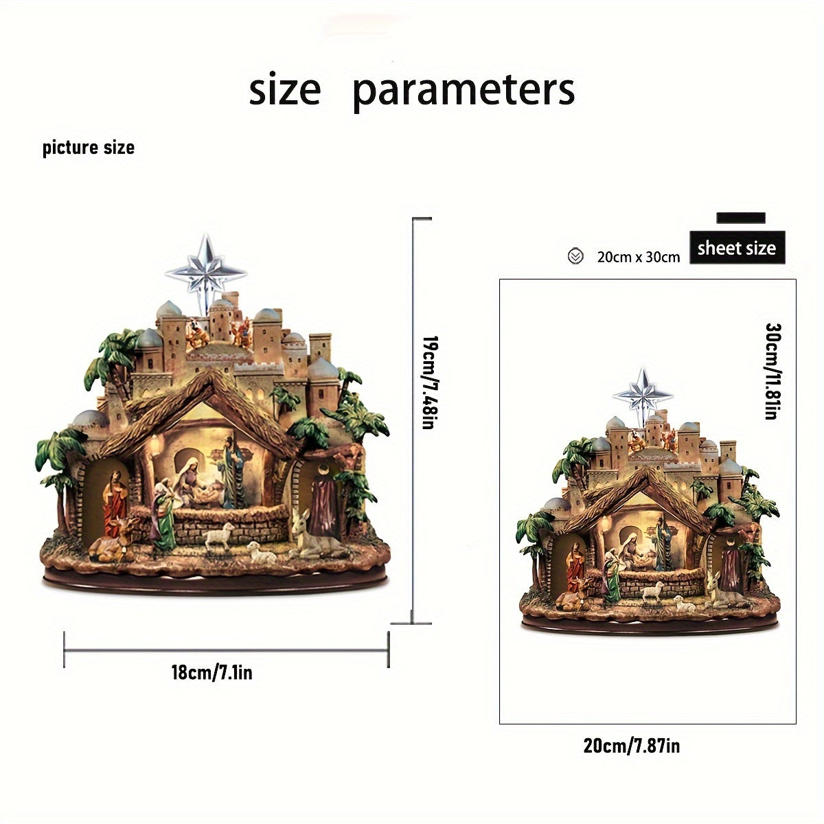 Nativity Scene Christmas Window Cling Self-Adhesive PVC Holiday Decor