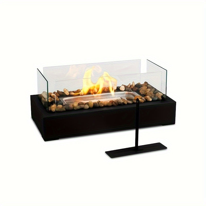 Rectangular Indoor Tabletop Fireplace Heater Portable for Parties and Dinners