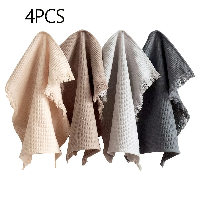 4 Pcs Dishcloths Cleaning Rags Multi-Purpose Absorbent Kitchen Bathroom Wipes